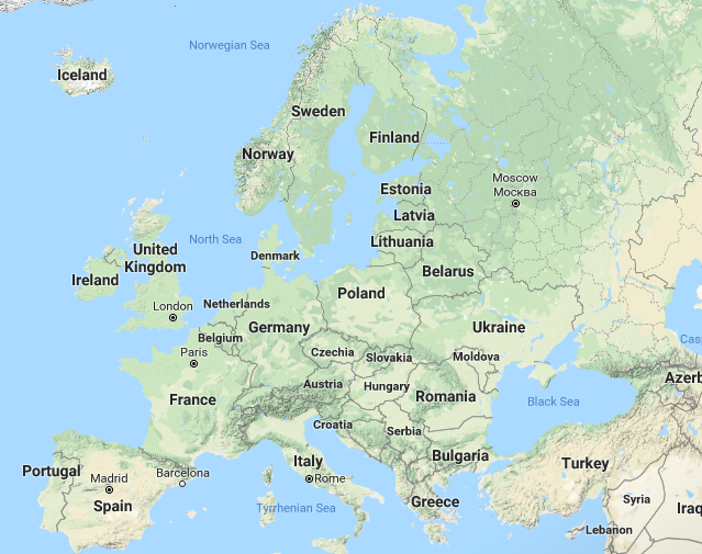 Terrain of Europe