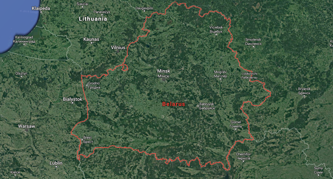 Area of Belarus