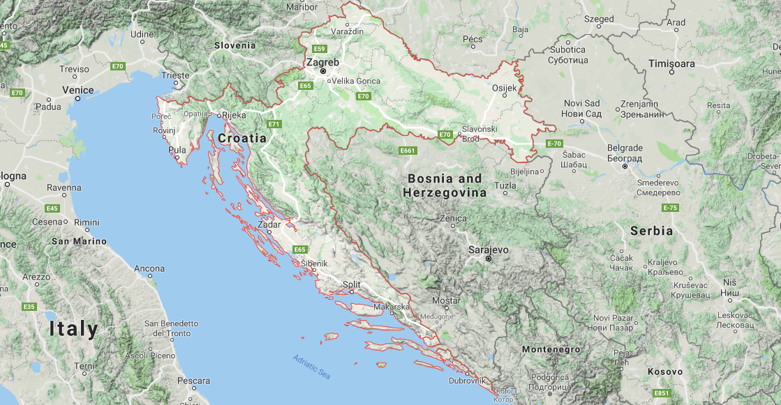 Terrain of Croatia