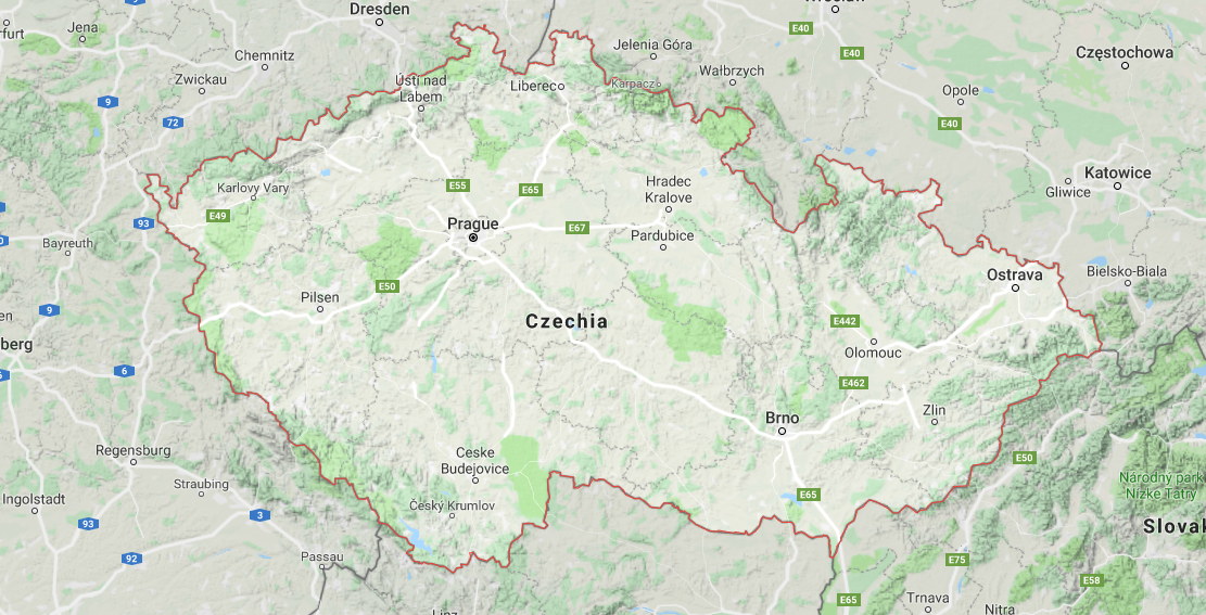 Terrain of Czechia