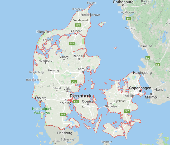 Terrain of Denmark