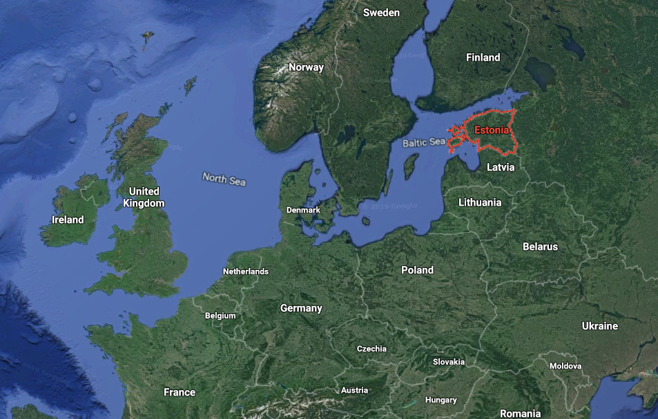 Area of Estonia in Europe